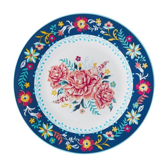 Pioneer Woman Enamel Cake Stand Keepsake Floral Blue 6.77"x11.65"x5.55" New 2023 - Picture 8 of 9